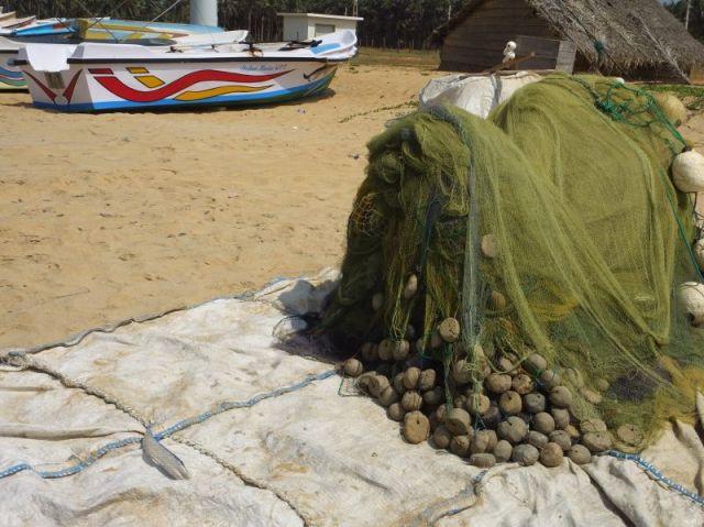 Fishing net on beach