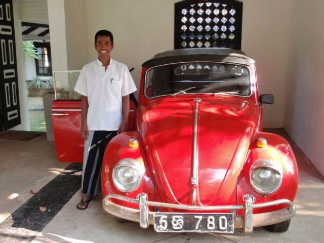 Akima and owner of Mas Villas red VW