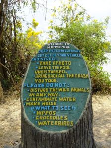 Notice at hippo pool